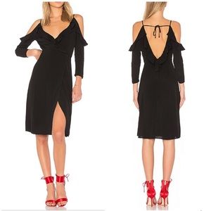 Majorelle Wrap Dress Cold Shoulder Black Size XXS